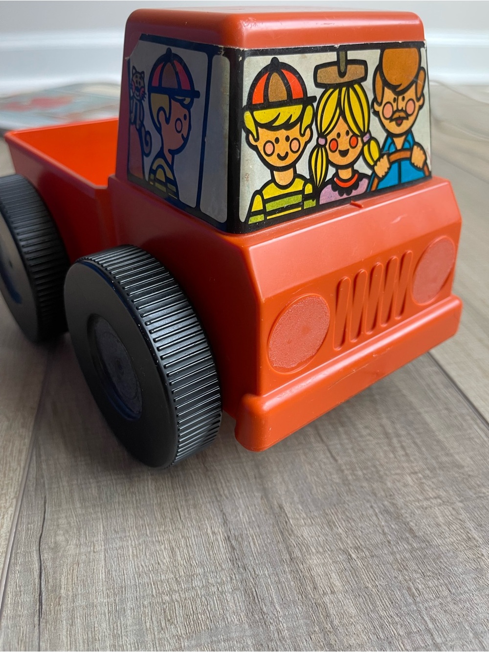 Vintage Orange Tupperware Tupper Toys Pick-Em-Up Truck Childrens Toy Car